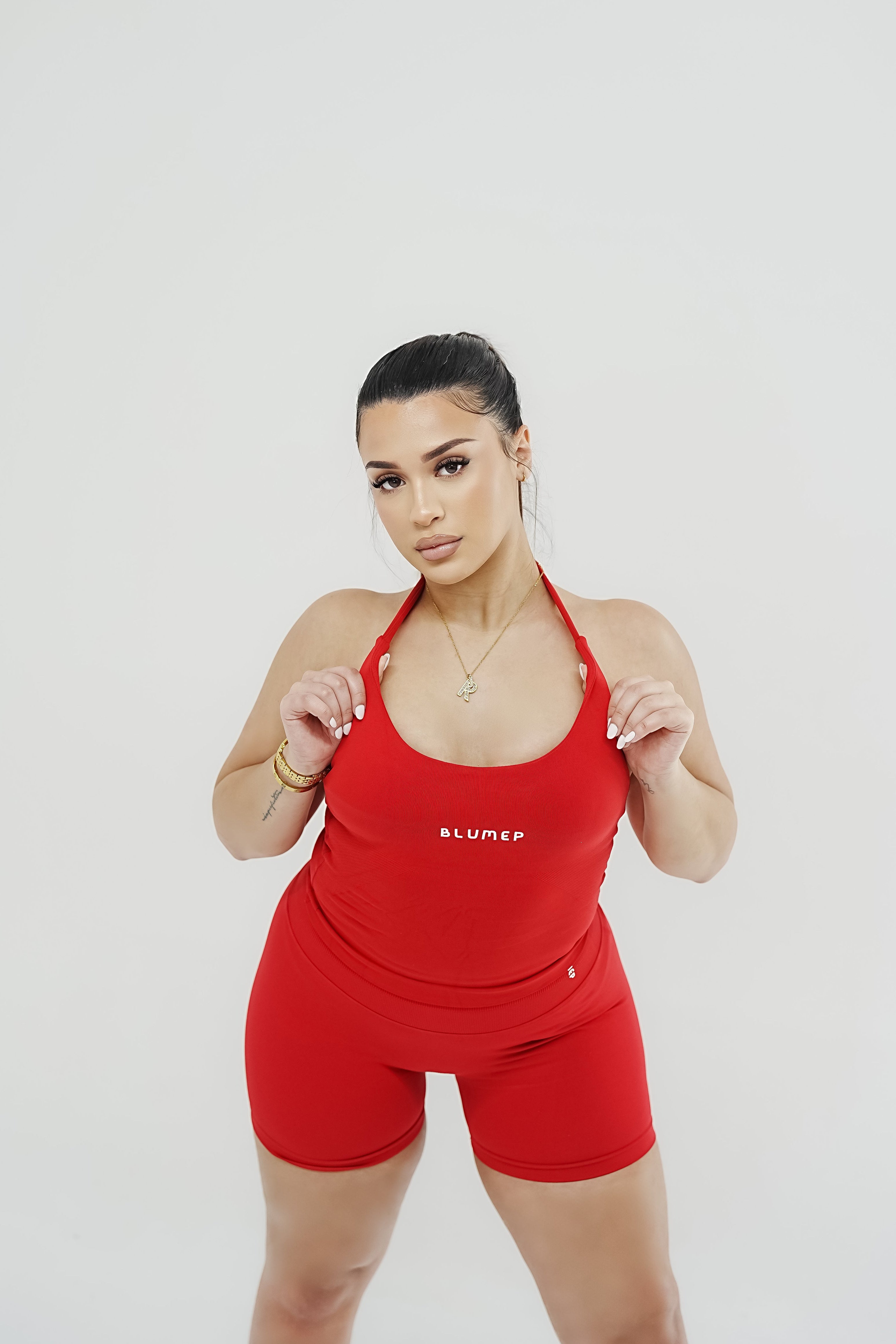 RED HALTER TOP