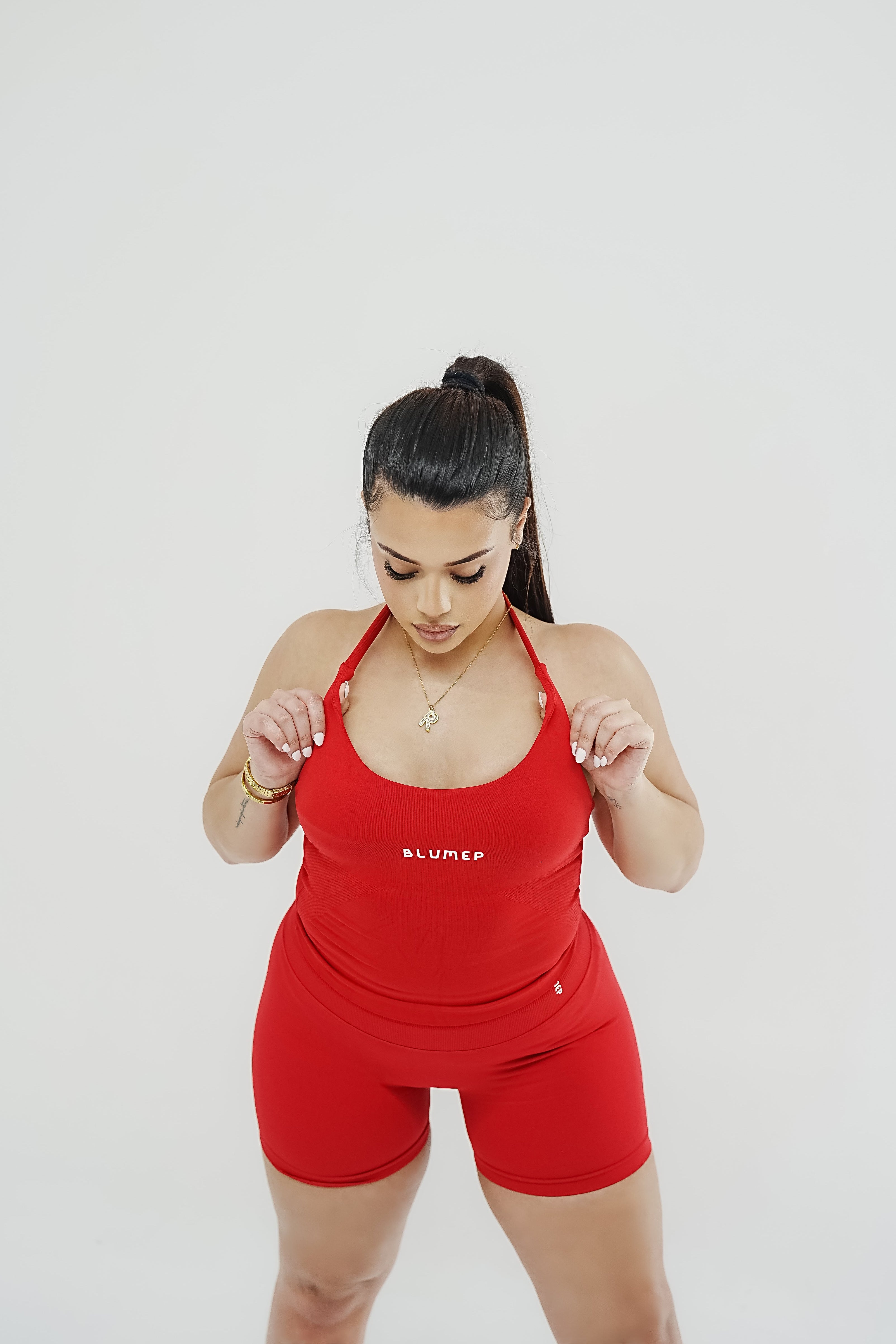 RED HALTER TOP
