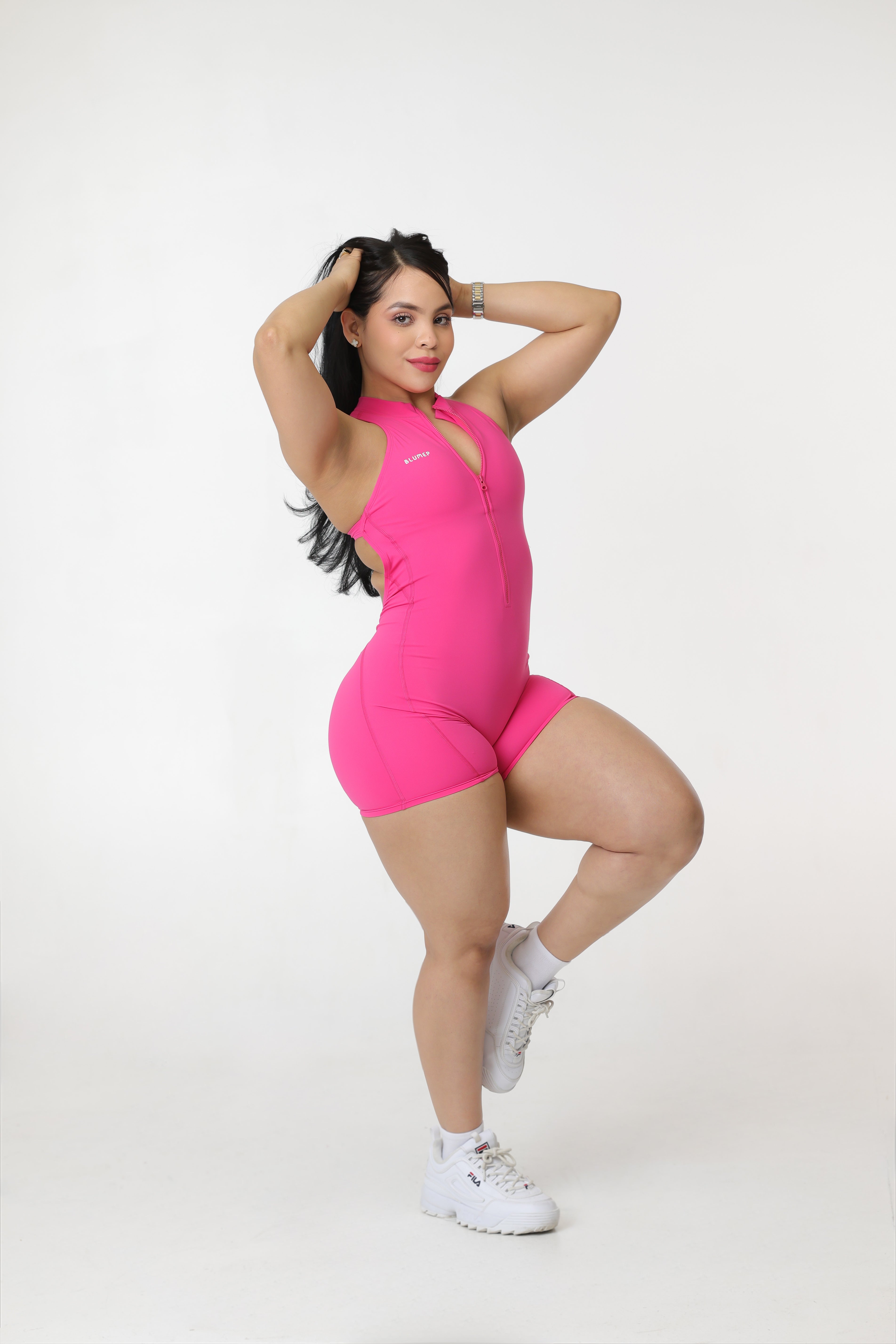 FUCHSIA JUMPSUIT SHORTS