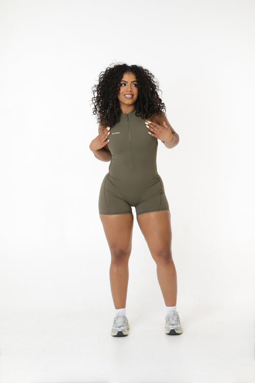 OLIVE JUMPSUIT SHORT