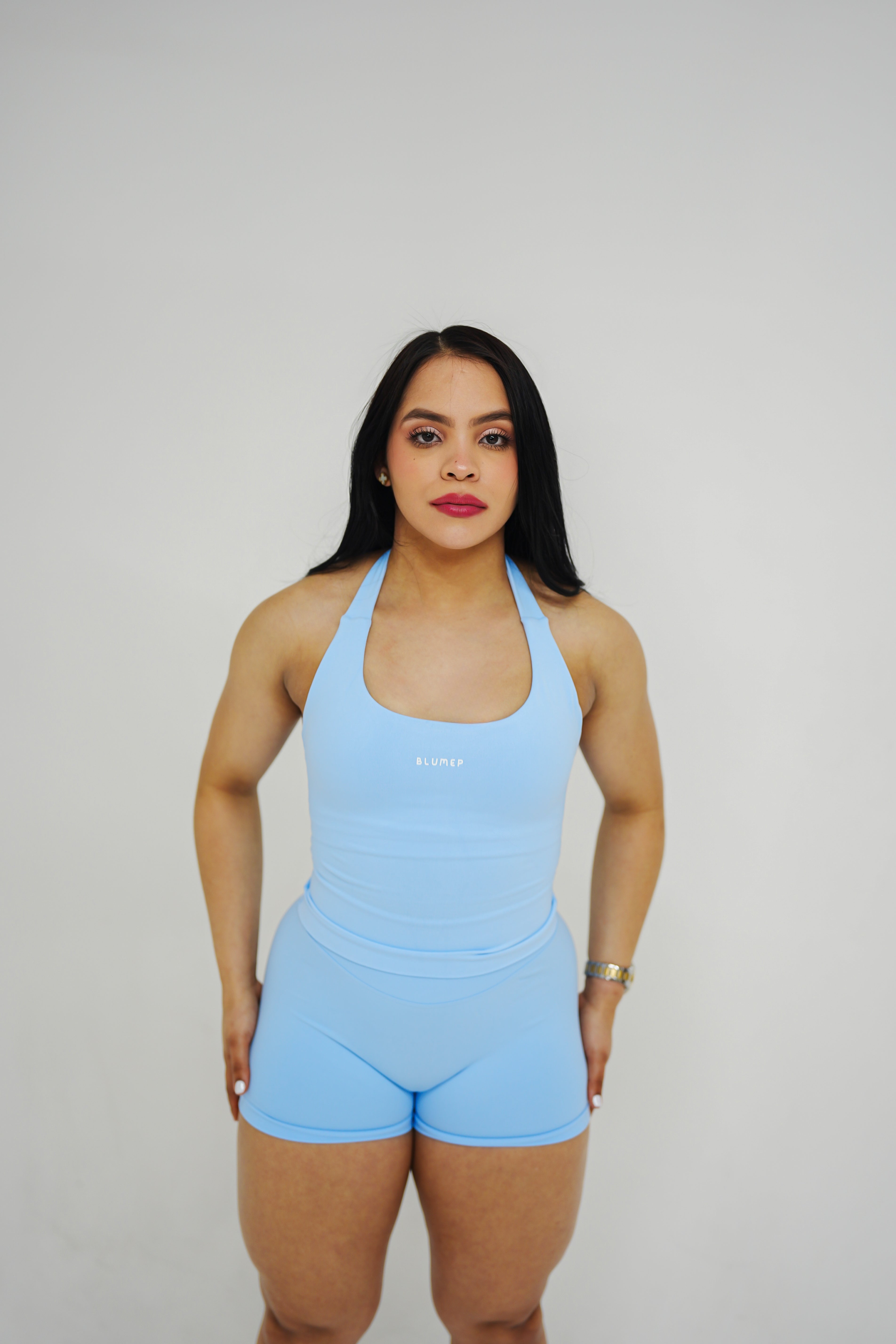 BABY BLUE HALTER TOP