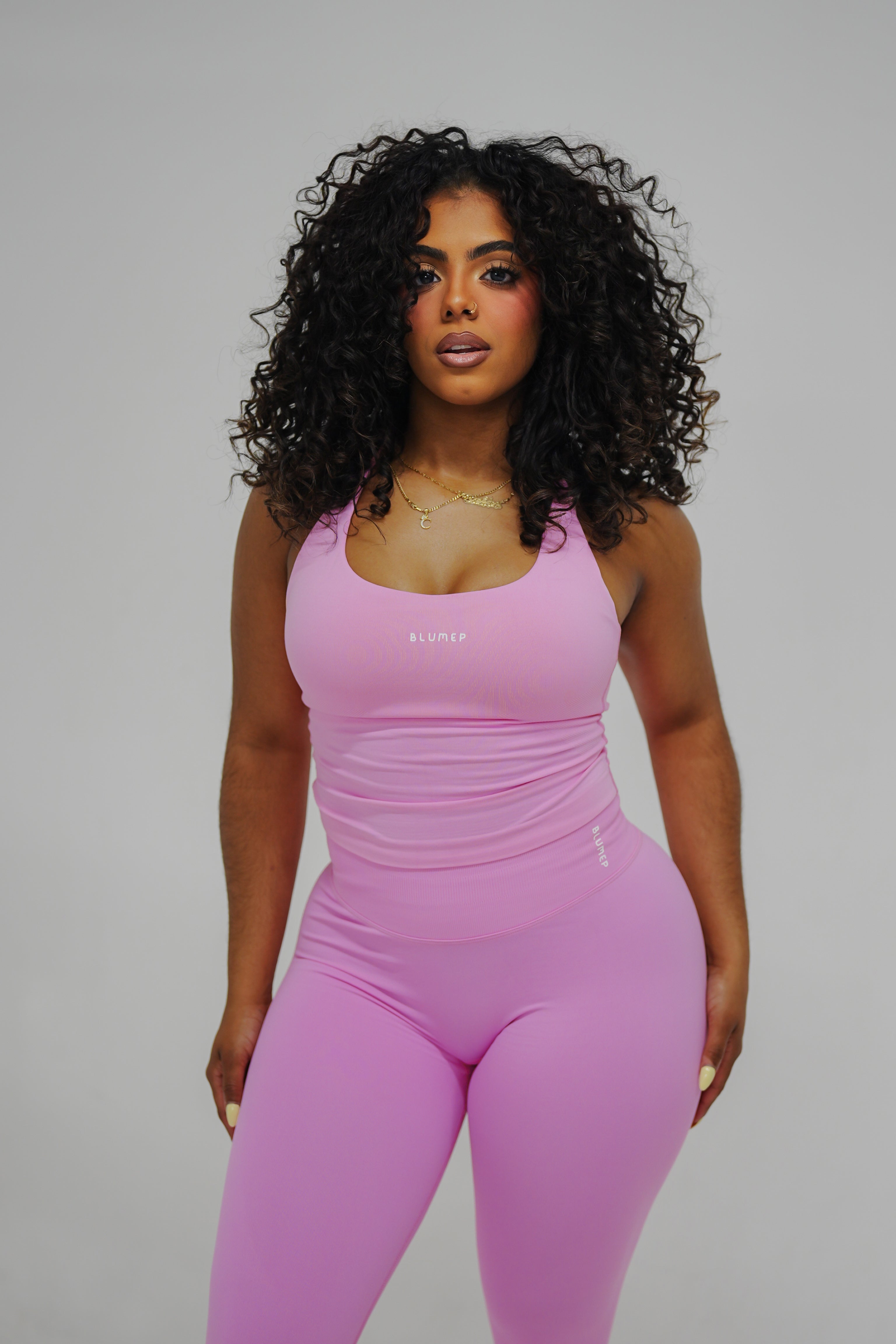 BUBBLE PINK HALTER TOP